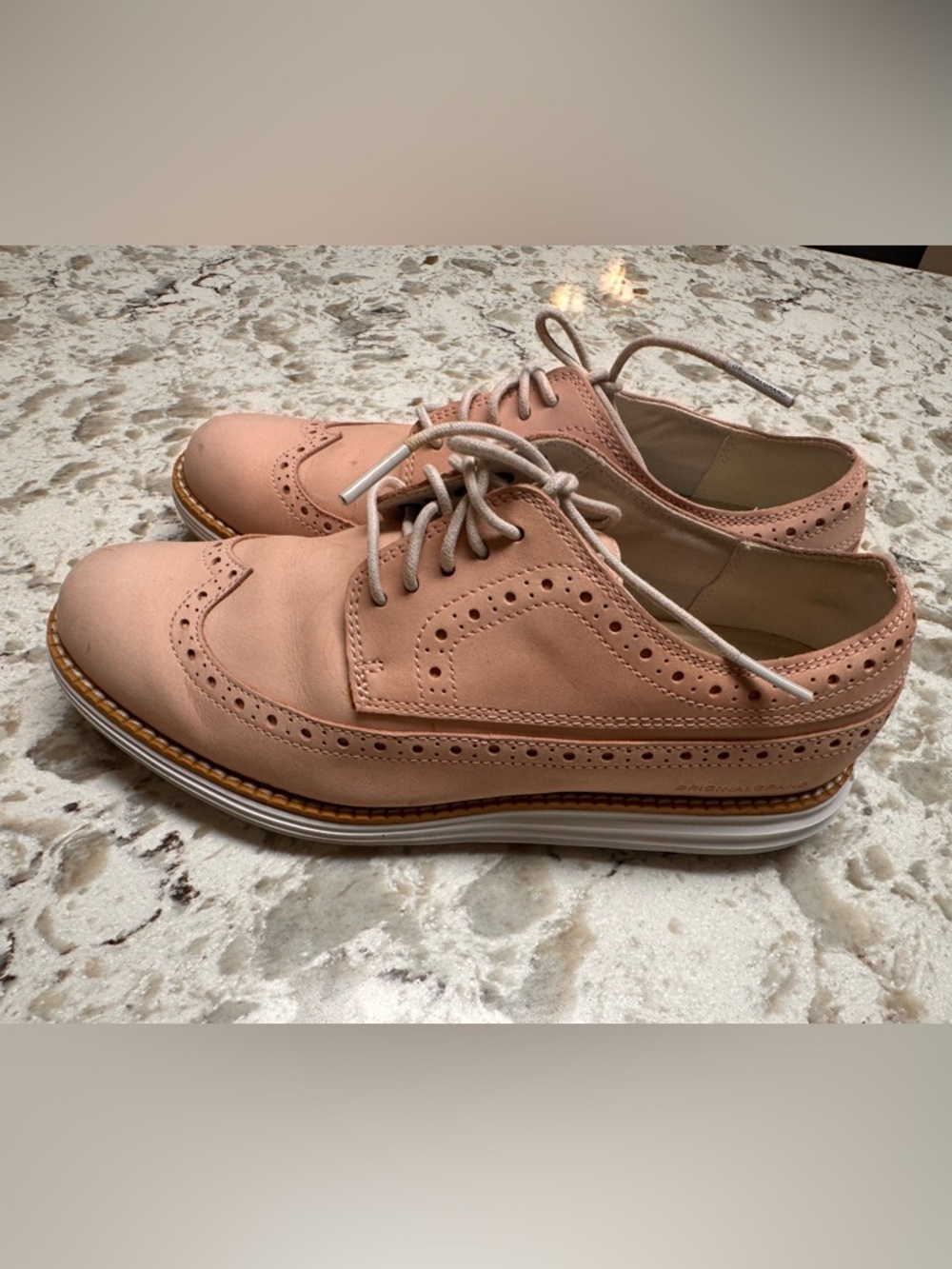 Cole Haan Women's Blush Pink Wingtip Flats